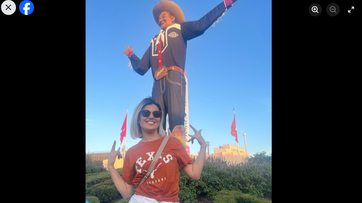 Vera Pitulic posing in front of Big Tex at the State Fair of Texas in October 2025. Vera Pitulic posing in front of Big Tex at the State Fair of Texas in October 2025.